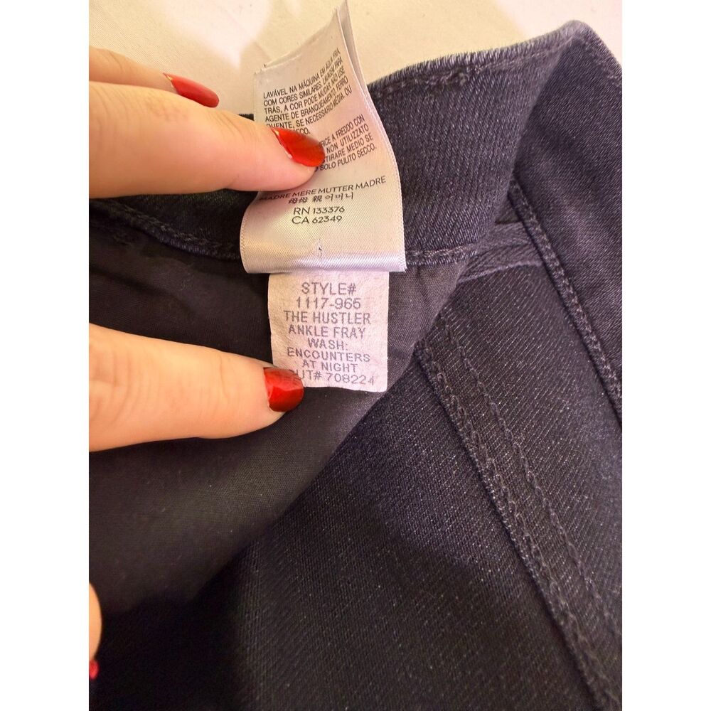 Mother The Hustler Ankle Fray Jeans 29 Encounters at Night Black High Rise Crop - Picture 7 of 11